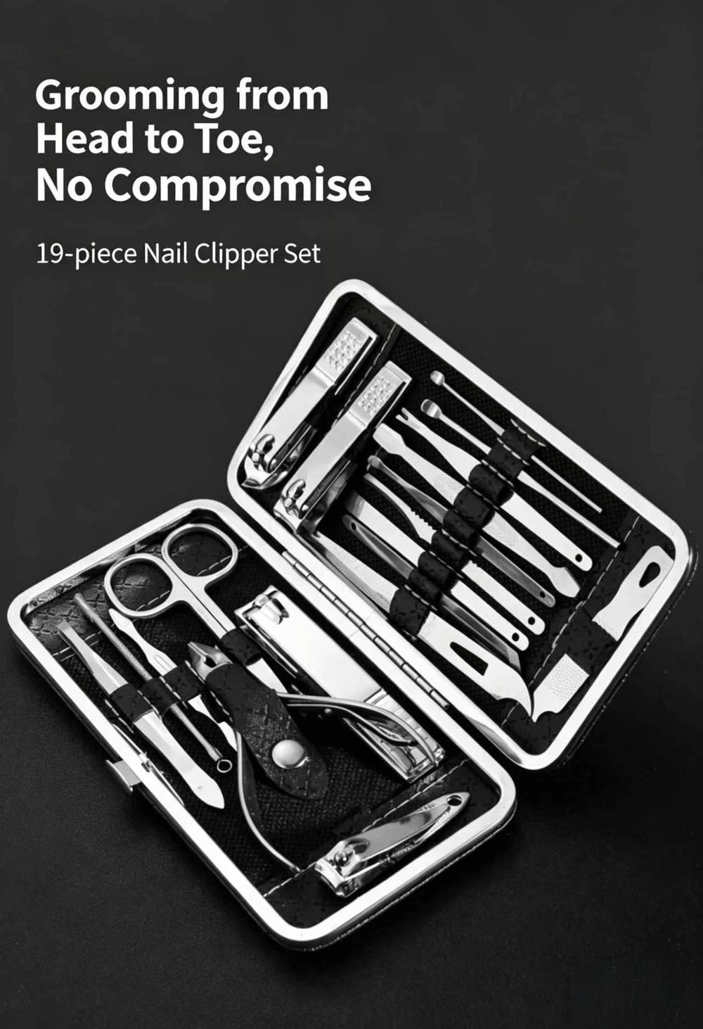 19-Piece Manicure Set Grooming from Head to Toe