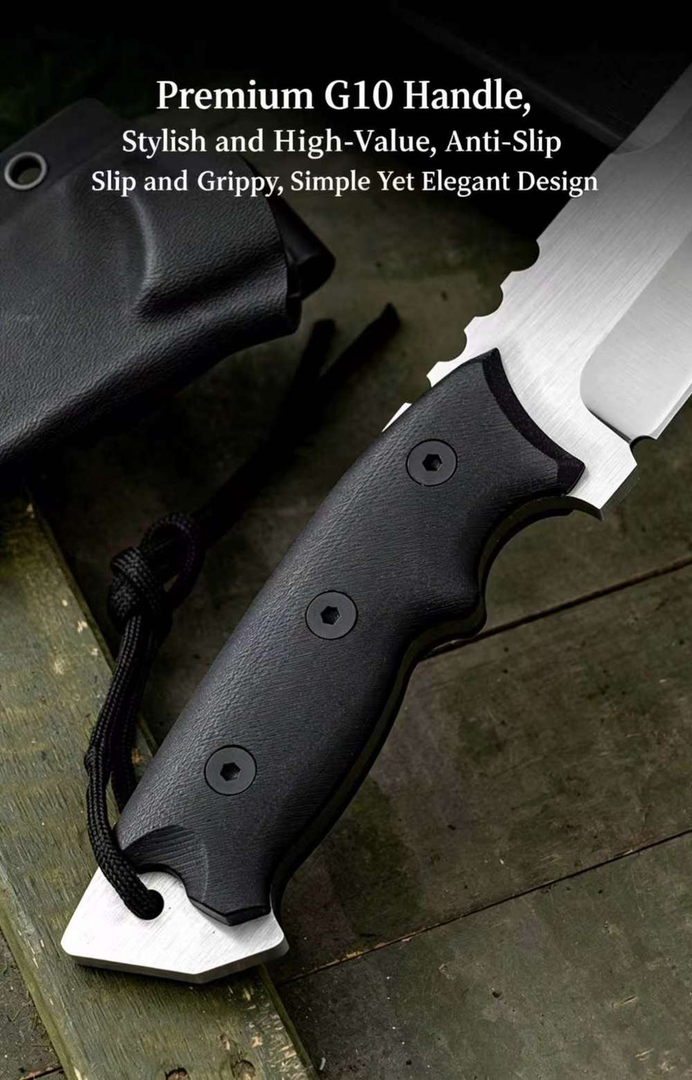 AUS-10 Tanto Knife G10 Handle