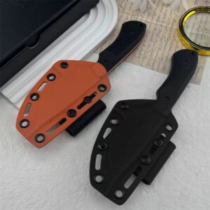 Tactical Fixed Blade Knife Wholesale — Black & Orange with Kydex Sheath
