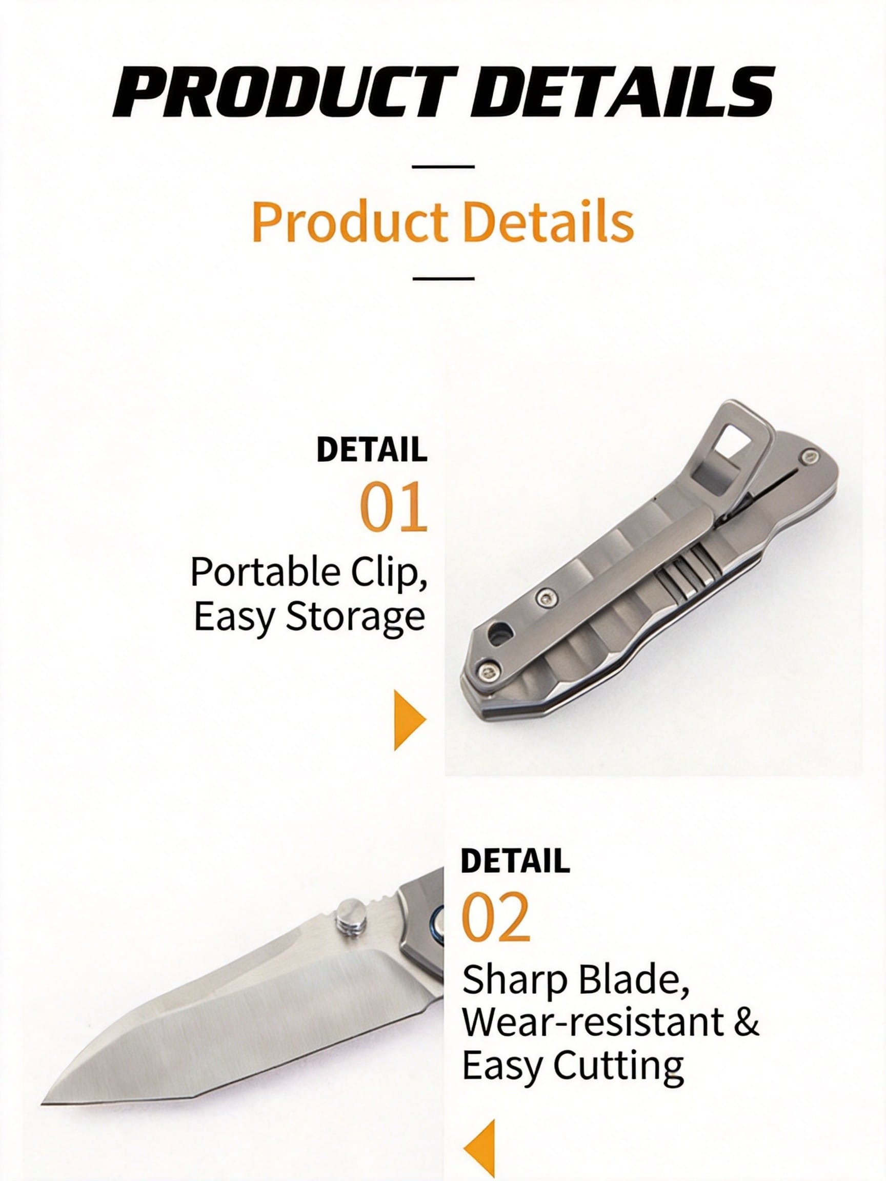 10CR13 Titanium Alloy Folding Knife VKYF003